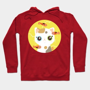 Chubby Cat And Fishes Hoodie